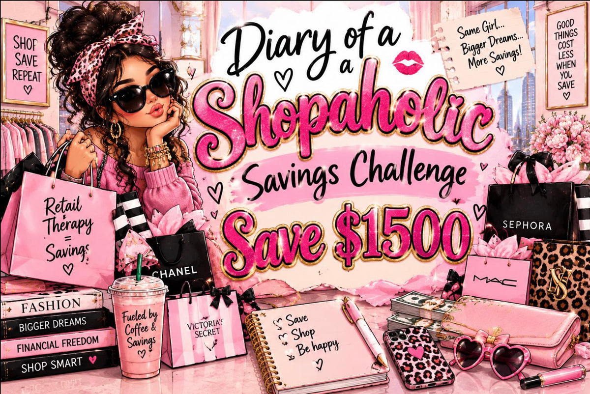 A6 Diary of a Shopaholic Savings Challenge Bundle