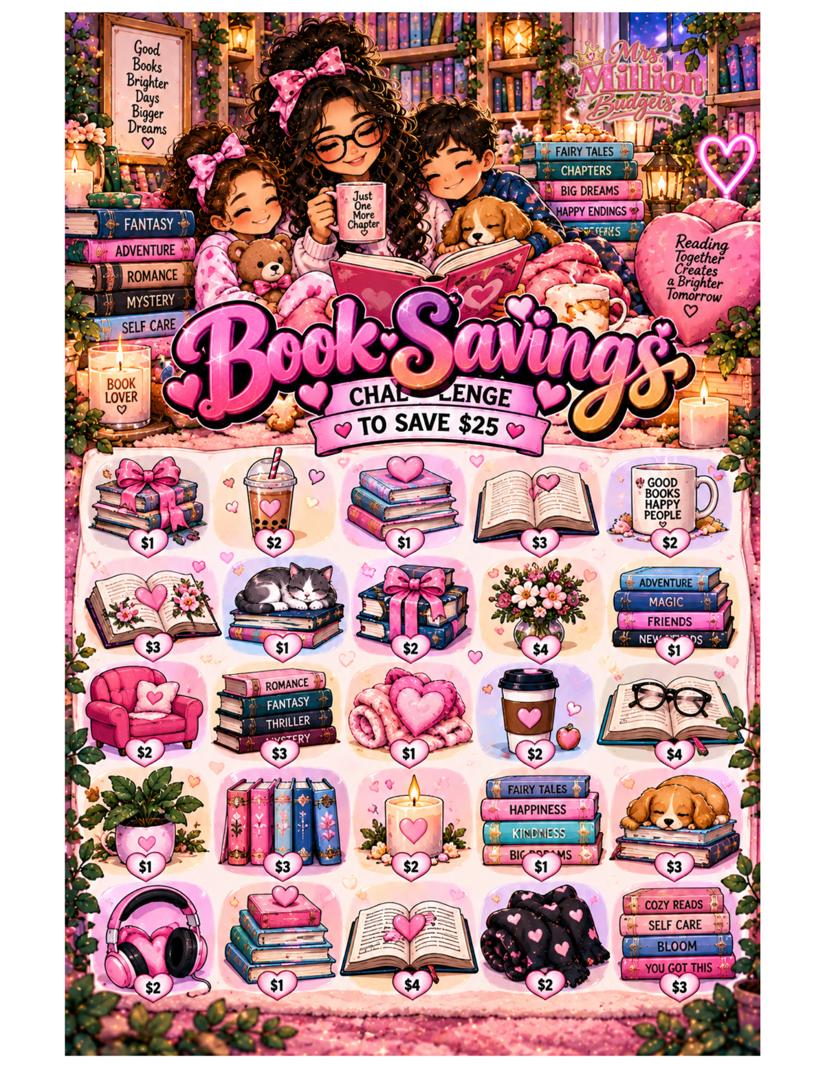 Book Savings Challenge Printable | Digital Download