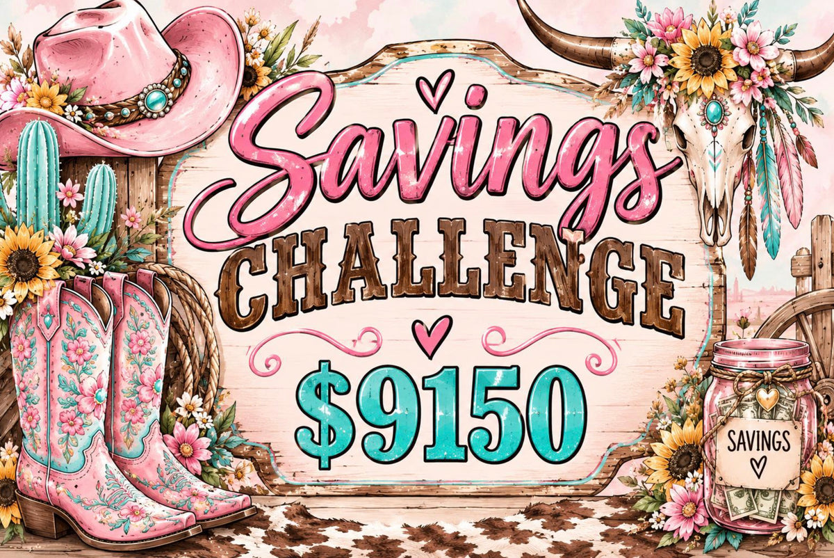 A6 Western Boho Savings Challenge Bundle
