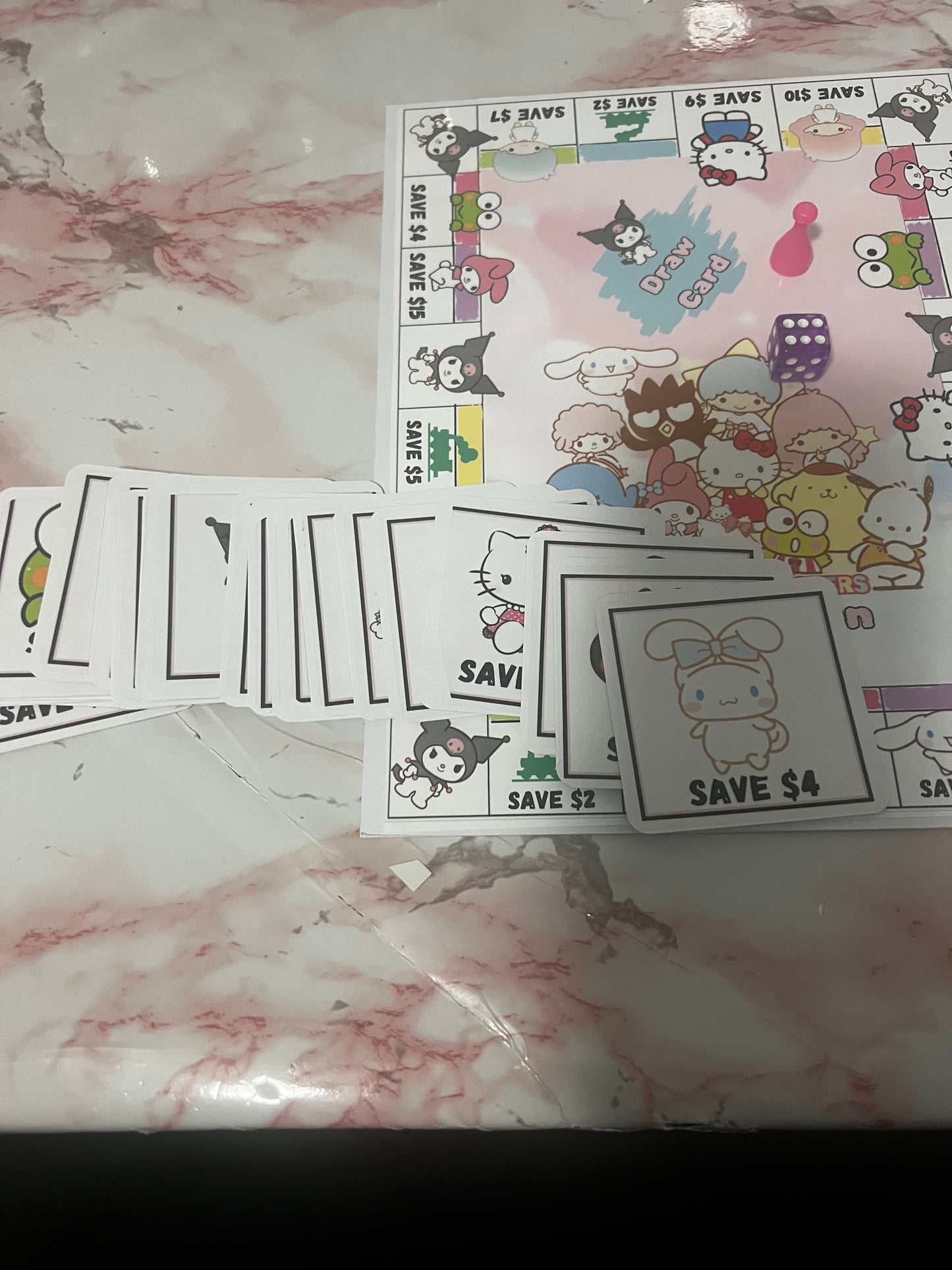 Sanrio Saveopoly board