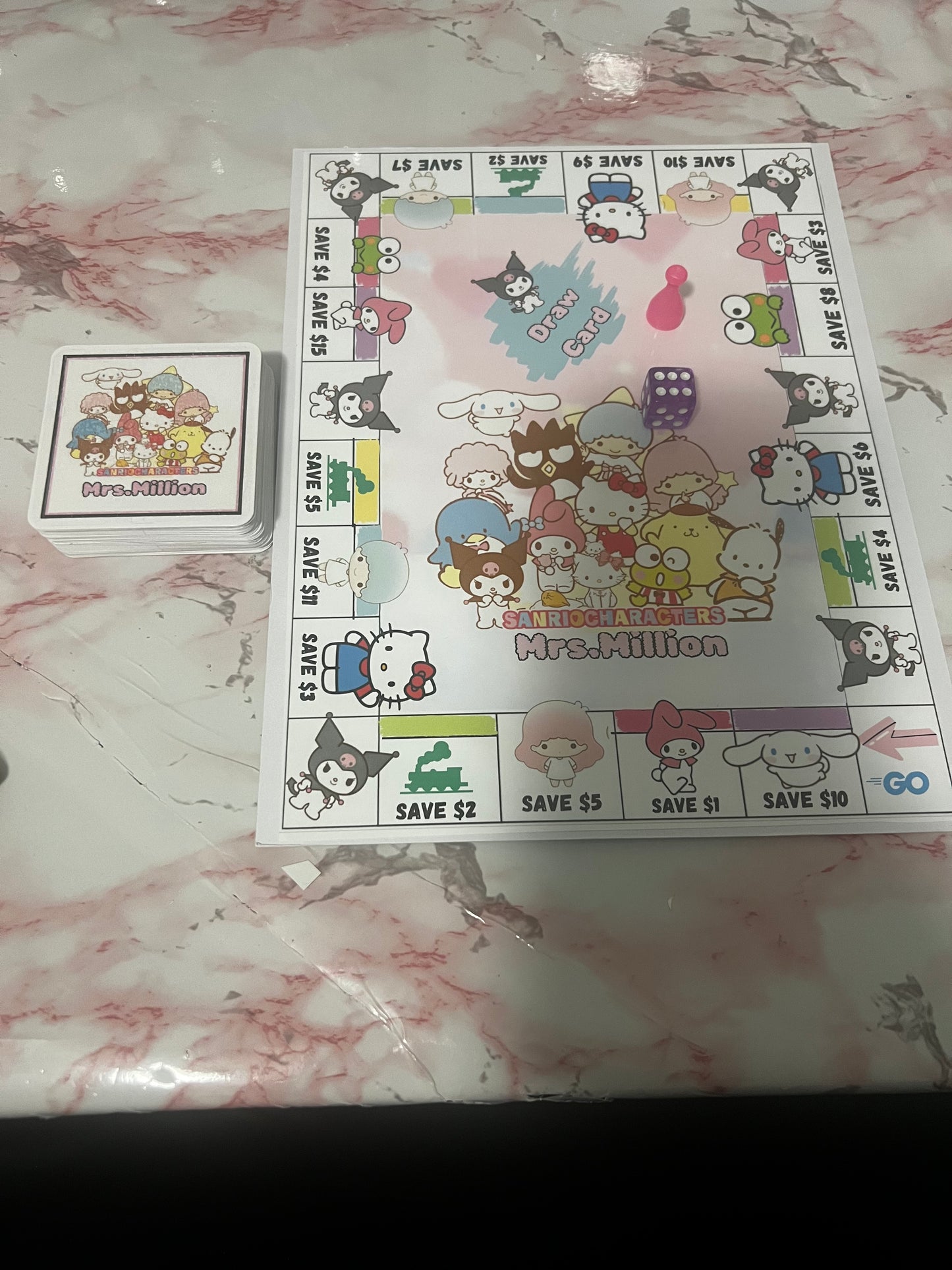 Sanrio Saveopoly board