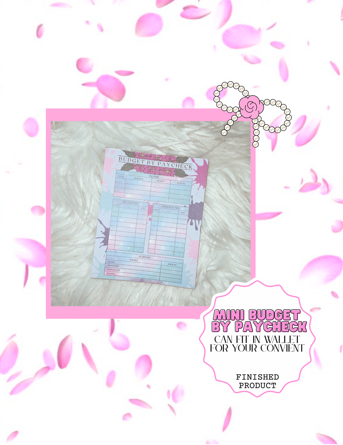 Budget by paycheck notepad