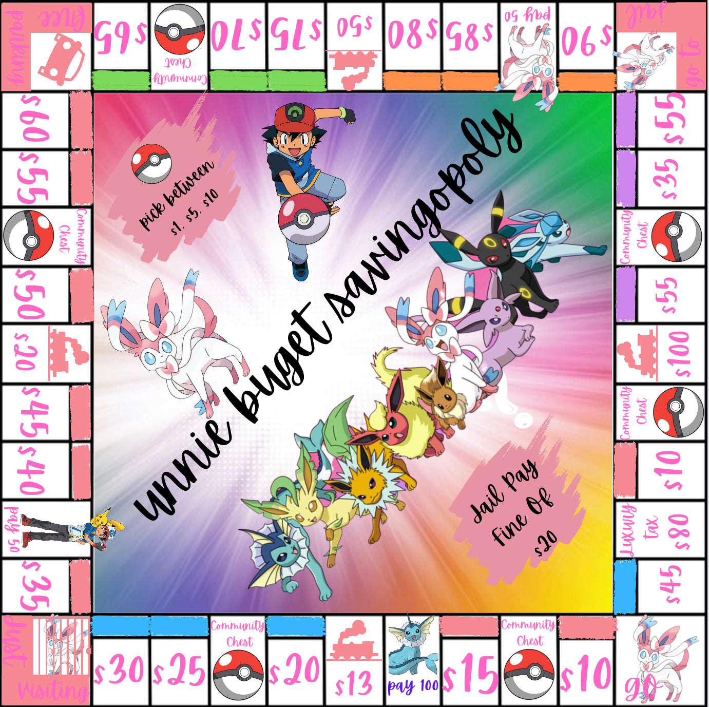 Pokemon Saveopoly Board