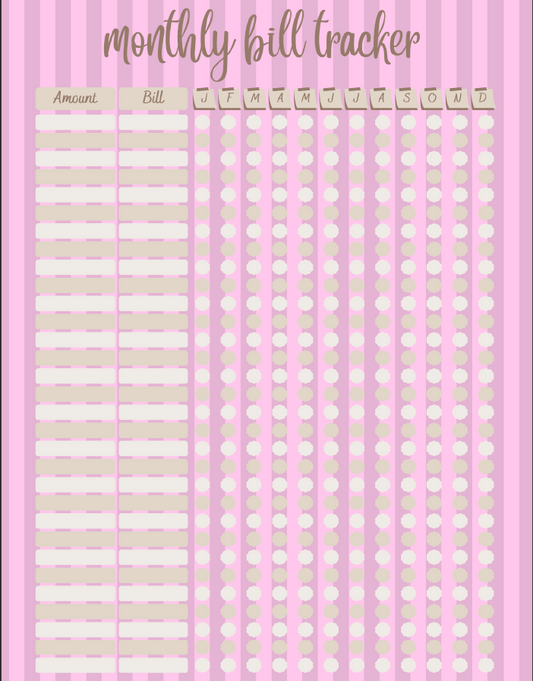 Monthly Bill Tracker